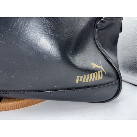 Puma Messenger Bag Black Stripe Vintage Retro Puma Bag - Picture 2 of 11